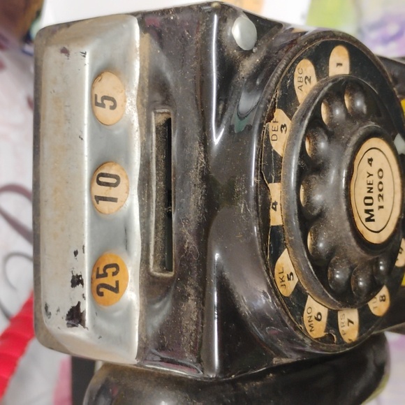 Vintage 1950s Bank Wall Mount Black Rotary Payphone - Picture 3 of 7